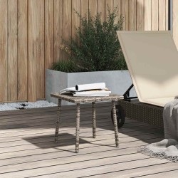 Table basse de jardin rectangulaire gris 40x40x37 cm rotin 