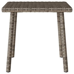 Table basse de jardin rectangulaire gris 40x40x37 cm rotin 