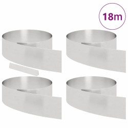 Bordure de jardin 4 pcs Argent 450 x 20 cm Acier inoxydable 