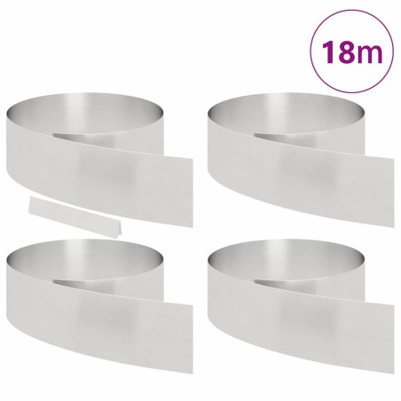 Bordure de jardin 4 pcs Argent 450 x 20 cm Acier inoxydable 