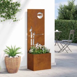 Jardinier avec Panneau Décoratif Rouillé 50 x 140 cm 