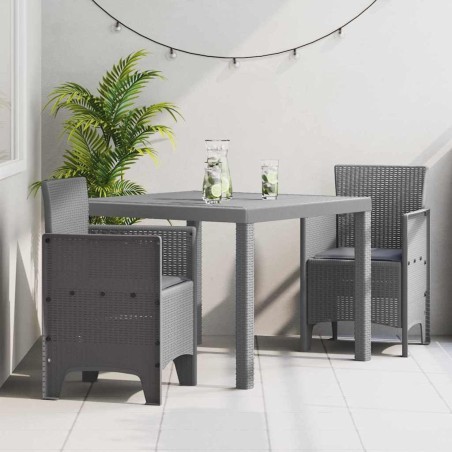 Ensemble repas jardin 3 pcs Gris clair Compact Plastique 