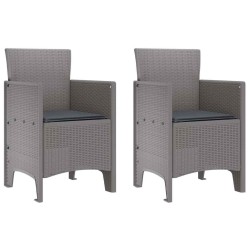 Ensemble repas jardin 3 pcs Gris clair Compact Plastique 