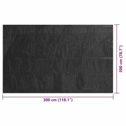 Couverture de piscine Noir 300 x 200 cm PE 