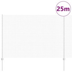 Clôture en fil soudé avec 22 poteaux en U Argent 1,6 x 25 m Acier 