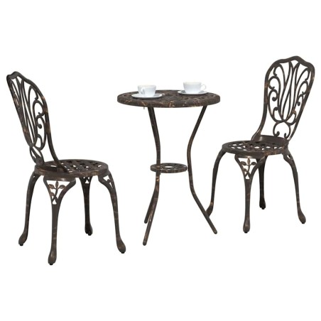 Ensemble de Jardin Bistro 3 Pièces en Aluminium 