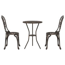 Ensemble de Jardin Bistro 3 Pièces en Aluminium 