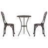 Ensemble de Jardin Bistro 3 Pièces en Aluminium 