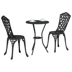 Ensemble de Bistro 3 Pièces Noir en Aluminium 