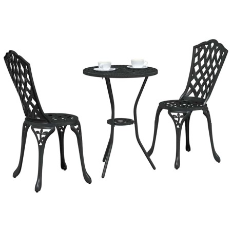 Ensemble de Bistro 3 Pièces Noir en Aluminium 