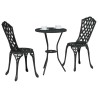 Ensemble de Bistro 3 Pièces Noir en Aluminium 