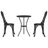 Ensemble de Bistro 3 Pièces Noir en Aluminium 