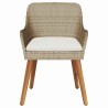 Chaises de jardin avec coussins 2 pcs Beige Poly Rattan 