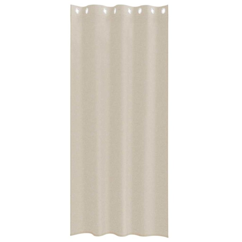Rideaux avec des rideaux 2 pcs Sable 140 x 245 cm Polyester 