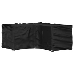 Housse de salon de jardin en forme de L 12 œillets 185x185x90cm 