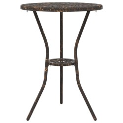 Set de Bistro de Jardin 3 Pièces en Aluminium Couleur Bronze 