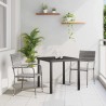 Ensemble de jardin de 3 pièces en poly rattan gris 