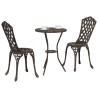 Set de Bistro de Jardin 3 Pièces en Aluminium Bronze 