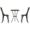 Set de Bistro de Jardin 3 Pièces en Aluminium Bronze 