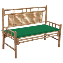 Banc de jardin avec coussin 120 cm Bambou 