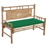 Banc de jardin avec coussin 120 cm Bambou 