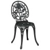 Set de Bistro de Jardin 3 Pièces en Aluminium Couleur Noir 