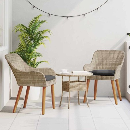 Chaises de jardin avec coussins 2 pcs Gris clair Rattan synthétique 