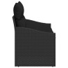 Canapé de jardin 2 places avec rangement et coussins en poly Rattan noir 
