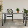 Table de jardin Noir 150x90x74 cm Aluminium et verre 