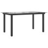 Table de jardin Noir 150x90x74 cm Aluminium et verre 