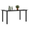 Table de jardin Noir 150x90x74 cm Aluminium et verre 