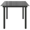 Table de jardin Noir 150x90x74 cm Aluminium et verre 