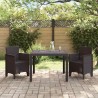 Ensemble de Salle à Manger de Jardin 3 pcs Marron 