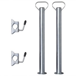 2 tubes de support et 2 pinces fendues pour roue de jauge 48 mm 
