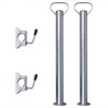2 tubes de support et 2 pinces fendues pour roue de jauge 48 mm 