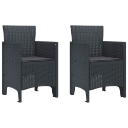 Ensemble de salle à manger de jardin 3 pcs Anthracite 