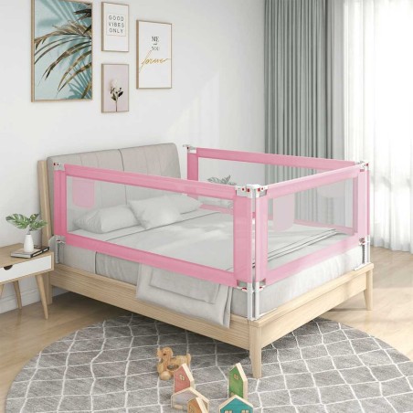 Barrière de sécurité de lit enfant Rose 90x25 cm Tissu 