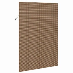 Store de Fenêtre avec des rideaux Marron 140 x 220 cm Bambou 
