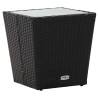 Ensemble de Bistro de Jardin 3 Pièces avec Coussins en Poly Rattan Noir 