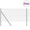 Jeu de Poteaux de Clôture Gris 1 x 25 m Acier galvanisé 