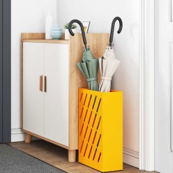 Porte-parapluie jaune moutarde 28x12x41 cm en acier. 