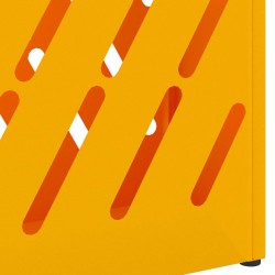 Porte-parapluie jaune moutarde 28x12x41 cm en acier. 
