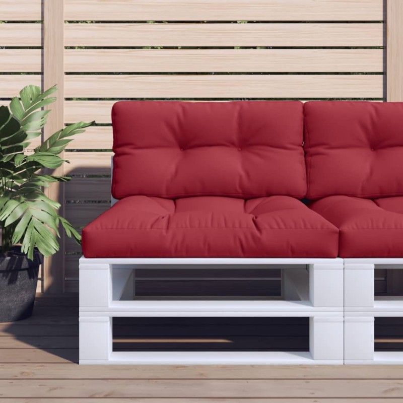 Coussin de palette rouge bordeaux 70x40x12 cm tissu 