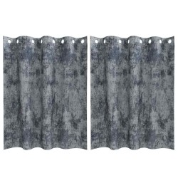 Rideaux en velours 2 pcs avec œillets gris argent 140x140 cm 
