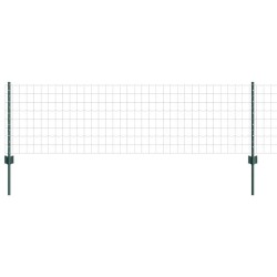 Clôture Euro avec 22 poteaux U Verte 0.6x50 m en Acier 