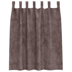 Rideaux en velours - 2 pièces, œillets marron, 140x140 cm 