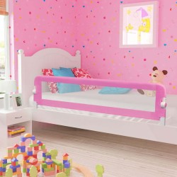 Barrière de sécurité de lit d'enfant Rose 180x42 cm Polyester 
