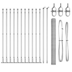 Set de Clôture 2 pièces Acier galvanisé 25 x 1.5 m Durable 