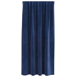 Rideaux occultants avec bande supérieure 2 pcs Velours bleu foncé 