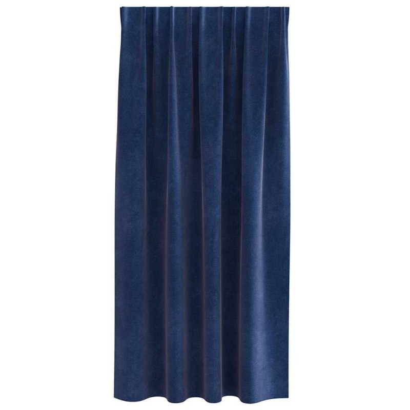 Rideaux occultants avec bande supérieure 2 pcs Velours bleu foncé 